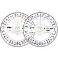 360° Protractor Pack of 2 Protactors Plastic Protractor Math Protractors Clear Protractor Ruler Draf
