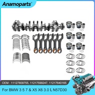 Engine Parts Crankshaft Piston Main Connecting Rod Bearings Set Fit 3.0 L L6 Gas N57D30 For BMW X3 X