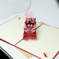 3D GREETING CARD WEDDING CAR BRIDAL CAR WEDDING BEST GIFT WISHES GREETING CARD VALENTINE