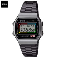 Velashop นาฬิกาข้อมือผู้ชายคาสิโอ ดิจิตอล Casio X UNO Vintage Limited Edition สายสแตนเลสเคลือบสีเมทั