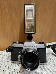 Pentax Spotmatic F (SPF) 全機械單眼底片機 + CUSTOM S2 閃光燈 （當二手零件機出售)