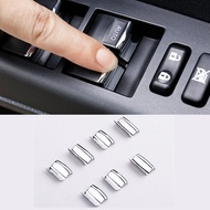 7pcs Chrome Window Glass Lift Button Cover Trim Decal for Toyota VIOS ALTIS CAMRY RAV4 WISH Yaris Ca