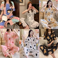 YiYiYi Ready Stock Pajamas Snoopy Sleepwear Women's Short-sleeved Trousers Plus Size Home Suit 睡衣女短袖