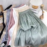 2023 new Pearlescent Gauze Chiffon Skirt Women Plus Size Summer Thin Style High Waist Slimmer Look C