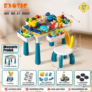 ET-9882 Multifunctional Building Block Table Study Table Chair Set Large Block Table for Children