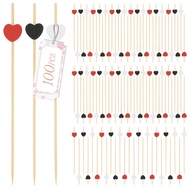 100pcs Bamboo Heart Cocktail Food Toothpick for Gathering Barbecue SHOPQJC3152