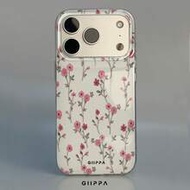 1 ชิ้น เคสโทรศัพท์ลายดอกไม้สีชมพูสำหรับ Phone 17 Pro Max เข้ากันได้กับ Phone 16 Pro Max, 15 Pro Max,