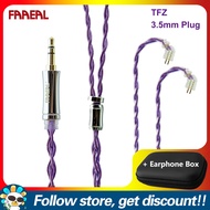 FAAEAL PurpleRice สายหูฟังโทรศัพท์อัปเกรดเพิ่มกล่องเก็บของสี่เหลี่ยม PU 3.5/4.4มม. สายหูฟังพร้อม Tfz