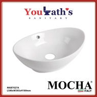 Youbath's - Mocha Art Basin Counter Top Ceramic White Toilet Sink (MAB7027A)