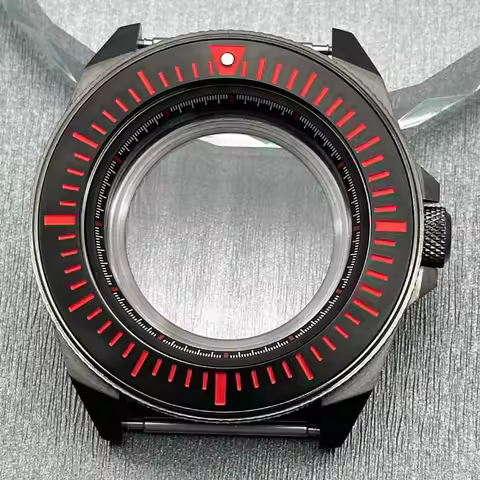 Gun Grey Samurai King Watch Case NH35 Case Sapphire Crystal Glass NH36A Case For 28.5mm Dial NH35 NH