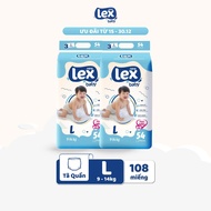 Combo of 2 Packs of Lex Baby Diaper Pants Size M56/ L54/ XL50/ XXL48 Outstanding Quality, Soft Price