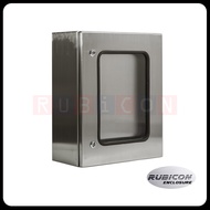 RBS-05 ตู้คอนโทรลสแตนเลส ฝา 2 ชั้น (ฝาหน้าอะคริลิคใส) Size : W350 x H450 x D200 mm. สแตนเลส 304 (SUS