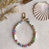 KOCI - Alunan Stress Relief | Tourmaline Agate Gemstone Phone Charm Essential Oil Diffuser Handmade