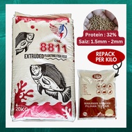 [10KG] [8811] [REPACK] MAKANAN IKAN PERMULAAN 2MM | STARTER FISH PALLET | TALAPIA, KELI, KELAH