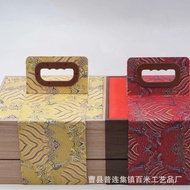 New Wooden Moon Cake Box Mid-Autumn Festival Gift Box Chinese Handheld Double Deck Moon Cake Wooden Box High-End Gift Bo