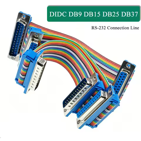 DIDC DB9 DB15 DB25 DB37 Ribbon Cable Connector Connection Line D-SUB RS-232 DR/DB 9/15/25/37 Pin Mal