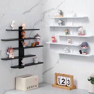 3/5 Tiers Toys Display Rack Wall-Mounted Mystery Box Figures Blind Box No Drill Floating Shelves for