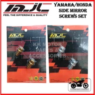 MJL YAMAHA & HONDA SIDE MIRROR SCREW SET GR5 GOLD & CHROME / SKRU CERMIN SISI SEPASANG GR5