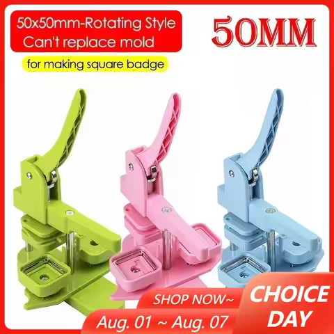50mm Square Badge Button Maker Manual Press Badge Machine for DIY Making Magnet Refrigerator Badge /