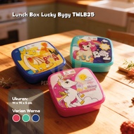 Lunch box Lucky bygy TWLB35- Tempat Makan Sekat 2/ Tempat bekal kotak sekat 2 motif kuda pony/ souve