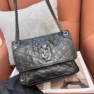 YSL黑銀niki 中號新款D扣