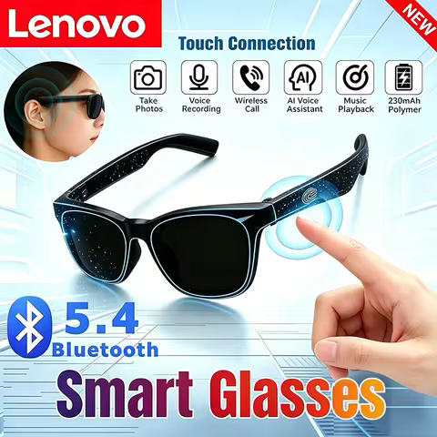 Lenovo Remote Control Touch Smart AI Glasses 8K HD Camera Recording Translator Voice Assistant Music