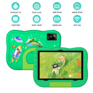Kids Tablt,10.1 Inch Android 14 Tablet For Kids,4GB RAM+64GB ROM,A523 Octa-Core 2.0GHz,HD Ince 1280*