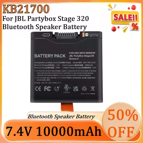 New KB21700 7.4V 10000mAh High Quality Battery for JBL Partybox Stage 320 Bluetooth Speaker Battery