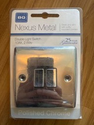 British General Nexus Metal Double Light Switch