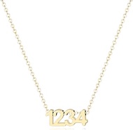 Angel Number Necklace for Women,18K Gold Plated 111 222 333 444 555 777 888 999 1111 Necklace Numero