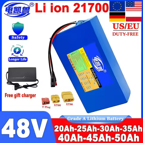 New 21700 48V 20Ah 25Ah 30Ah 35Ah 40Ah 45Ah 50Ah Lithium battery pack 2500W With BMS For Motorcycles