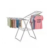 Aomshop-SAKU ราวตากผ้าตั้งพื้นสเตนเลส ทรงกางปีก CH002 ขนาด 60×148×96 CM สีเงิน