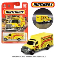 MATCHBOX : รุ่น INTERNATIONAL WORKSTAR AMBULANCE โมเดลรถเหล็ก ของเล่น ของสะสม ลิขสิทธิ์แท้ (ในร้านมีให้เลือกมากกว่า500แบบ) แม็คบล๊อค โมเดลรถ ของเล่น MB1E4