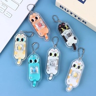 Cute Cat-shaped mechanical keyboard Switch Keychain, transparent Mica stress-relieving Clicky toy, d