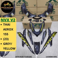 (STICKER TANAM/AIRBRUSH) RAPIDO COVER SET YAMAHA NVX V2 THAILAND AEROX-155 (23) GREY/YELLOW