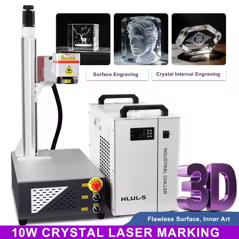 3D Internal UV Laser Crystal Engraving Machine 5W 10W Glass Marking 70*70MM+175*175MM Water Cooler C
