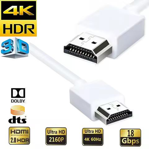 Short HDMI Cable 4K White HDMI 2.0 cable with ethernet HDMI ARC CEC HDMI 2.0 cabl cord for PS5 Xbox 
