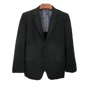 Yohji Yamamoto แท้ อก38 เสื้อสูทแขนยาวดำริ้วเทาคลาสสิกสปอต