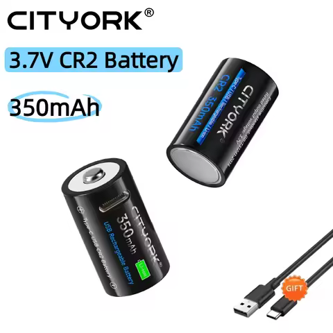 CR2 Rechargeable Battery USB Type-C Fast Charge 3.7V 350mAh lithium CR 2 battery for Digital Camera 