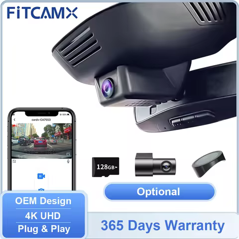 4K UHD Car DVR for Volvo S60 V60 C40 EC40 EX30 EX40 & Polestar 2 Polestar 3, FITCAMX Built-in WIFI D