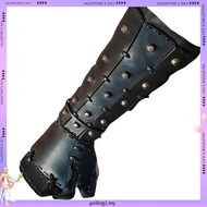 Medieval Steampunk Samurai Leather Bracer Long Gloves Gauntlet Viking Pirate Archer Cosplay Costume 