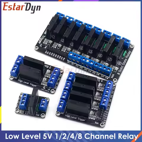 5V 1 2 4 8 Channel SSR G3MB-202P Solid State Relay Module 240V 2A Output with Resistive Fuse Diy Kit