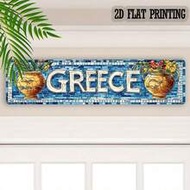 2D Plane, 1pc Greek-Themed Vintage Metal Wall Decoration - Greek Scroll Pattern And Greek Letter Phi