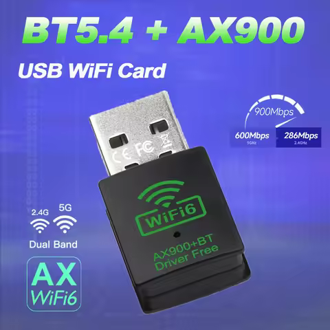 AX600/AX900 Mini USB WiFi 6 Bluetooth 5.4 Adapter 2in1 Dongle Dual Band 2.4G&5GHz USB WiFi Network W