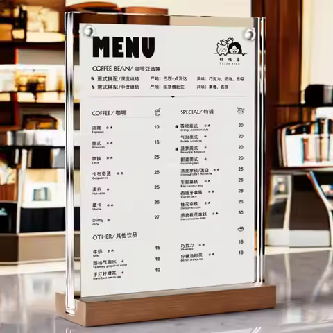A5 148X210MM Magnetic Table Menu Paper Holder Acrylic Sign Holder Brochure Display Stand Flyer Price