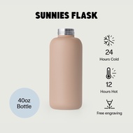 Sunnies Flask 40oz Bottle (Customizable Insulated Water Tumbler for Hot and Cold)