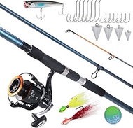 Dr.Fish Surf Fishing Rod and Reel Combo 12ft Surf Rod 9000 Saltwater Spinning Reel 9+1 BB, 35LB Drag
