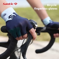 Santic Fingerless Cycling Gloves For Men Spring Summer Breathable Road Mtb Gloves Shockproof Outdoo