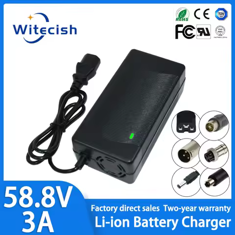 58.8V 3A charger for 14S lithium battery 51.8V 52V high quality strong with cooling fan