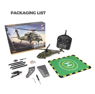 Wltoys Black Hawk เฮลิคอปเตอร์ K170 UH-60L 2.4G 4CH หกแกน Gyroscopic มอเตอร์ไร้แปรงทหารสีเขียว RC เฮ